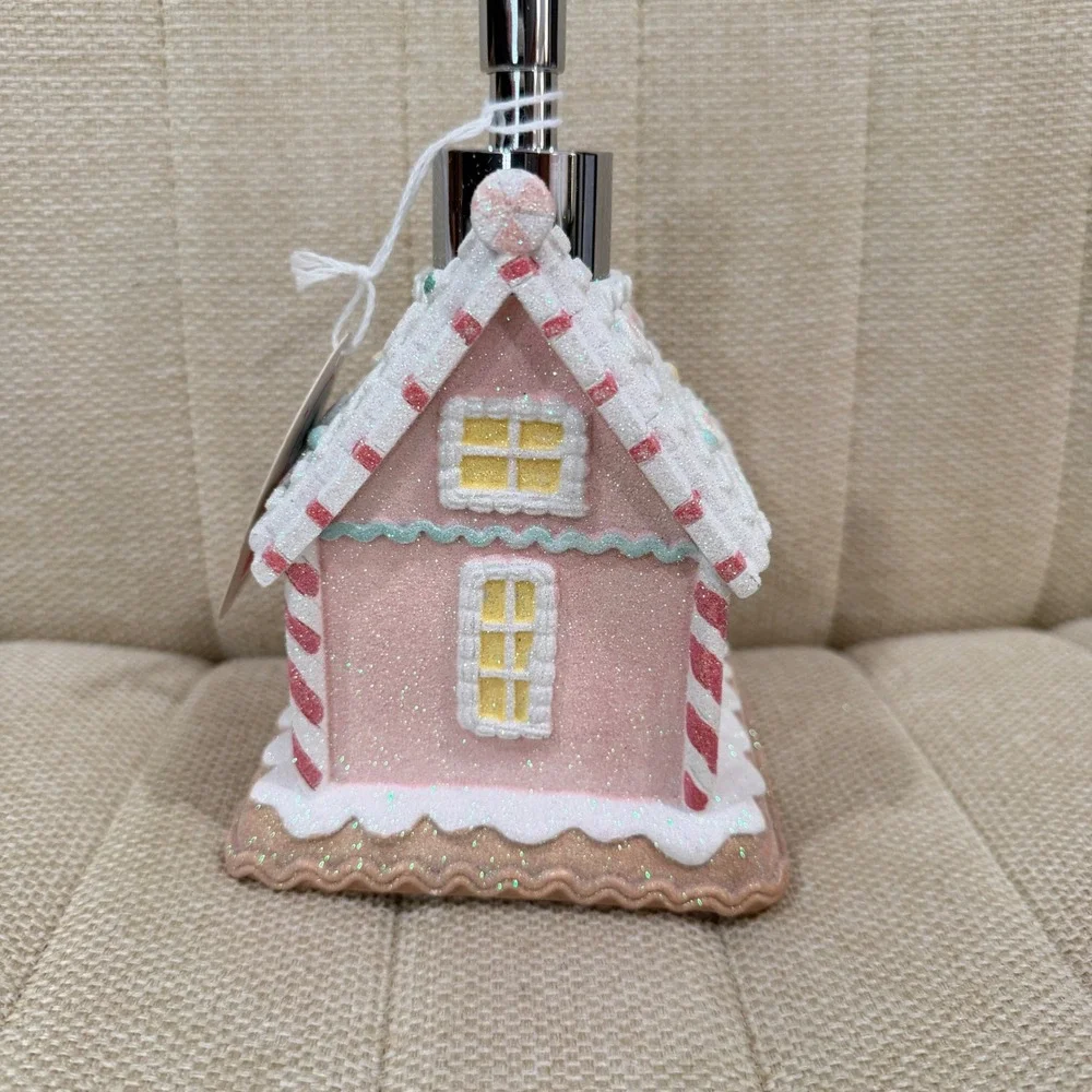 NEW Merry and Bright Gingerbread House Lotion Pump Christmas Holiday Decor